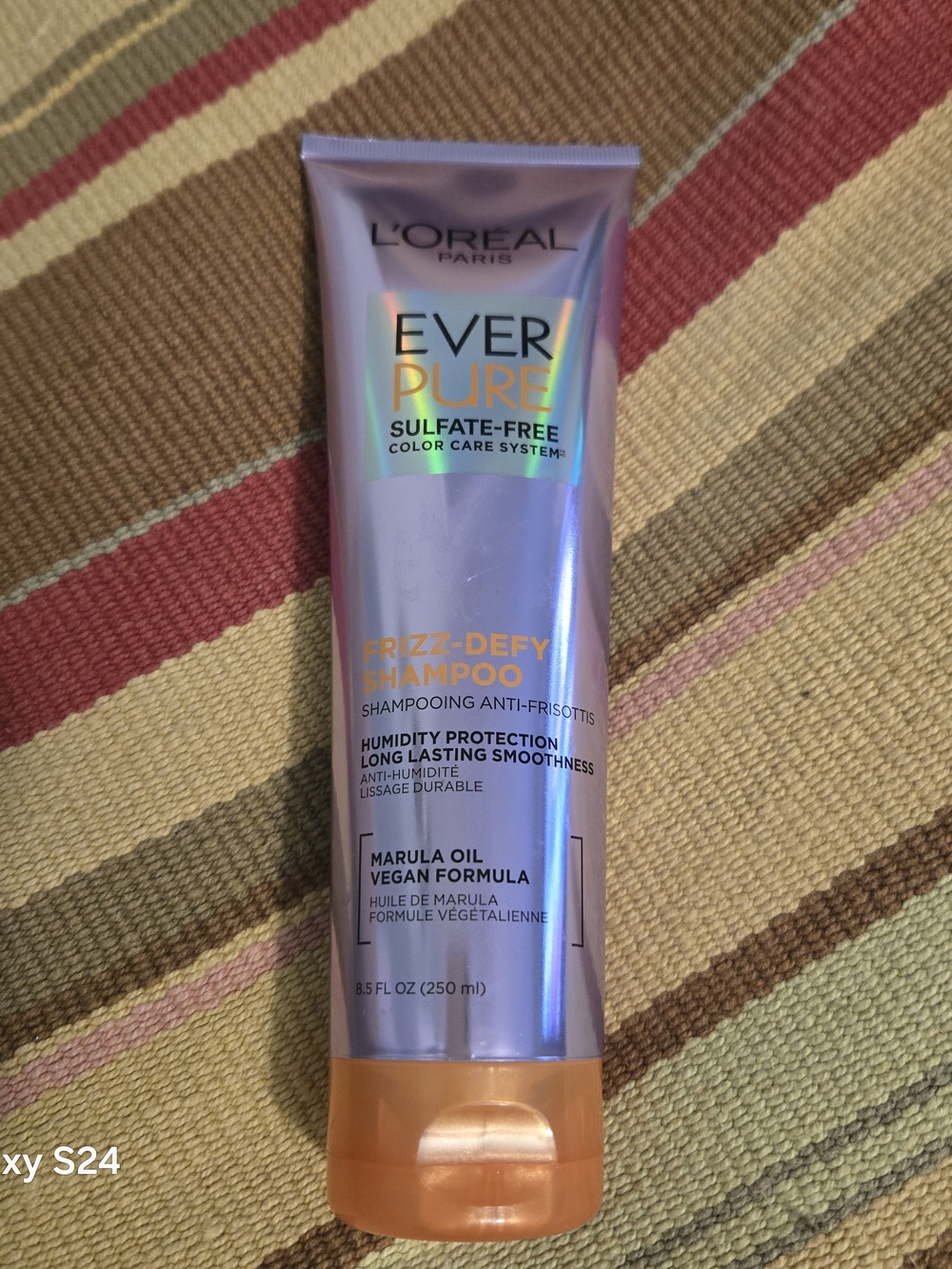L'Oreal EverPure Frizz-Defy Shampoo - Lavender Tube with Orange Cap